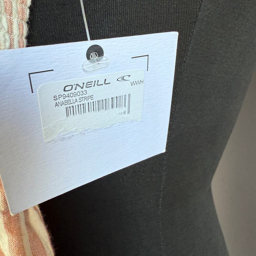 NWT O'Neill Sleeveless romper - jumpsuit cotton linen Beachy Striped size L - Picture 12 of 12